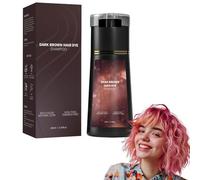 Hair Dye Shampoo Instant Gray Coverage & Natural Color For Women/Men.Long Lasting Color,Instant Hair Dye Shampoo,Ideal for Home Salon.200ml (Marrón oscuro)