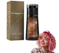 Hair Dye Shampoo Instant Gray Coverage & Natural Color For Women/Men.Long Lasting Color,Instant Hair Dye Shampoo,Ideal for Home Salon.200ml (Marrón claro)