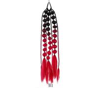 Hair extension, Bangs Hair Clip Synthetic Fishtail Plaited Braided Bangs 2 Pieces Natural False Hair Bang Front Braids Fringe Clip in Hair Extensions hairpieces for Women Hairpieces(Red)