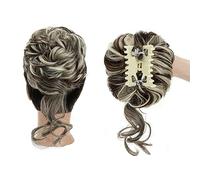 Hair extension, Bun Hair Piece Synthetic Hair Bun Claw Chignon for Women, Messy Curly Hair Bun Pieces Clip in Ponytail Hair Extensions Fluffy Natural(Gray)