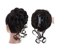 Hair extension, Bun Hair Piece Synthetic Hair Bun Claw Chignon for Women, Messy Curly Hair Bun Pieces Clip in Ponytail Hair Extensions Fluffy Natural(Blue)