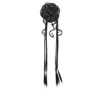Hair extension, Bun Hair Piece Synthetic Hair Bun Extensions Messy Fluffy Straight Hair Elastic Band Chignon Scrunchy Wrap Updo False Hair Pieces for Women Bun Extension(Black)