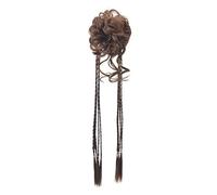 Hair extension, Bun Hair Piece Synthetic Hair Bun Extensions Messy Fluffy Straight Hair Elastic Band Chignon Scrunchy Wrap Updo False Hair Pieces for Women Bun Extension(Brown)