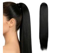 Hair Extension Ponytail 28in Long, Straight Soft Natural with Drawstring