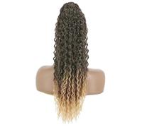 Hair extension, Ponytail Hair Extension Long Wave Curly Drawstring Ponytail 22" Synthetic Clip In Ponytail Extensions(Green)