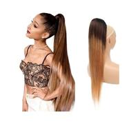 Hair Extensions 10 "-24" Colas De Caballo Con Cordón Ombre Extensiones De Cabello Con Cola De Caballo Con Cordón Recto Clip En Piezas De Cabello Humano Extensión De Cabello Humano Remy Indio(14inches)