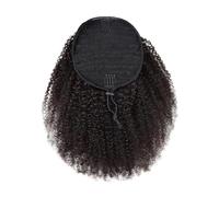 Hair Extensions 10-24 Inch Kinky Human Hair Drawstring Ponytail Extension Afro Curly Remy Wigs Clip In Hairpiece(14inches(105g))