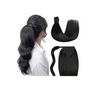 Hair Extensions 16-26 Pulgadas De Largo Y Recto Cola Caballo Cabello Humano Envolvente Clip En Pieza Extensión(24inches)