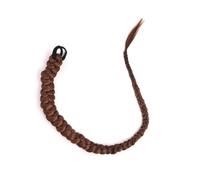 Hair Extensions Cola de caballo sintética con banda de goma for el pelo, extensiones de cabello trenzado de crochet con trenzas de boxeo largas(Brown black)