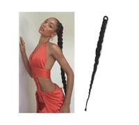 Hair Extensions Cola de caballo sintética con banda de goma for el pelo, extensiones de cabello trenzado de crochet con trenzas de boxeo largas(Natural Color)