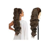 Hair Extensions Cola de caballo sintética larga rubia con cuerpo ondulado y cordón for mujer, extensiones de cabello con clip for cola de caballo negra y marrón(Light Brown)