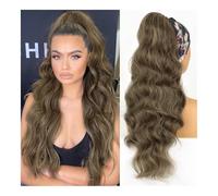 Hair Extensions Coleta sintética ondulada de cuerpo largo con cordón for mujer, extensión de cabello sintético ondulado con clip en postizo, cabello falso(Mix brown)