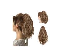 Hair Extensions Extensión de cola de caballo de 33 cm, corta, ondulada, rizada, con pinza for la mandíbula, extensión de cabello sintético natural for mujer.(Bleach Blonde)