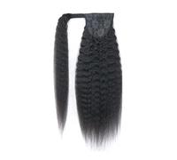 Hair Extensions Extensión de cola de caballo de cabello humano rizado, de 25 a 66 cm, estilo Yaki, for mujer, color negro natural.(12inches)