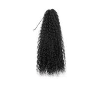 Hair Extensions Extensión de cola de caballo de cabello humano rizado, de 25 a 66 cm, estilo Yaki, for mujer, color negro natural(26inches)