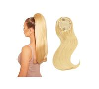 Hair Extensions Extensión De Cola De Caballo Larga Y Recta, Cabello Humano Real De 10 "-20", Clip De Cola De Caballo Con Cordón Rubio En Cabello Liso, Postizos De Cola De Caballo For Mujeres(12inches)