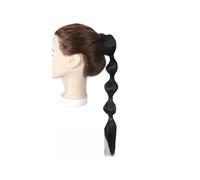 Hair Extensions Extensión de cola de caballo sintética de 18 pulgadas con forma de garra de burbuja, larga y recta, accesorio for el cabello de moda for mujeres(Dark black)