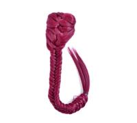 Hair Extensions Extensión de cola de pez recta sintética for mujer de 50 cm con cordón ajustable y dos clips, extensiones de cola de caballo con trenza(Burg)