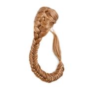 Hair Extensions Extensión de cola de pez recta sintética for mujer de 50 cm con cordón ajustable y dos clips, extensiones de cola de caballo con trenza(Honey Blonde)