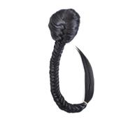 Hair Extensions Extensión de cola de pez recta sintética for mujer de 50 cm con cordón ajustable y dos clips, extensiones de cola de caballo con trenza(Dark brown)