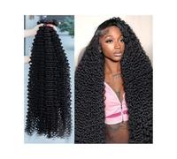 Hair Extensions Extensiones de cabello brasileño Remy rizado de 20 a 101 cm con ondas profundas y doble trama. Braid Extensiones(34 36 38)