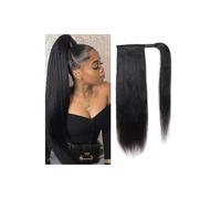 Hair Extensions Extensiones de cabello humano con cola de caballo de 8 a 26 pulgadas, largas y rectas, Remy, con clip, color natural(20inches)