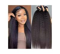 Hair Extensions Extensiones de cabello humano liso y rizado de 25 a 81 cm, estilo Yaki, brasileño, Remy Braid Extensiones(12 12 12)