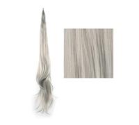 Hair Extensions Extensiones De Cabello Sintético Con Cola De Caballo Larga En Capas, Cola De Caballo Rubia, Coletas De Cabello Flexible, Postizos(Grey)