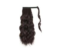 Hair Extensions Extensiones De Cabello Sintético Con Cola De Caballo Larga Y Ondulada, Con Pinzas For El Pelo Y Flequillo, Con Dos Flequillos Frontales Y Laterales For Mujer(Dark Brown)