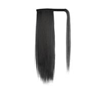 Hair Extensions Extensiones de cabello sintético con cola de caballo larga y recta con clip for mujer, postizo de cola de caballo rubia mezclada natural(BLACK)