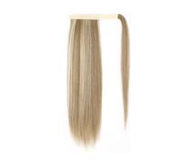 Hair Extensions Extensiones de cabello sintético con cola de caballo larga y recta con clip for mujer, postizo de cola de caballo rubia mezclada natural(Mix Beige Blonde)