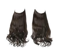Hair Extensions Extensiones de cabello sintético sin clips, cabello postizo, cabello natural ondulado y rizado for mujer(Dark Brown,18inches)