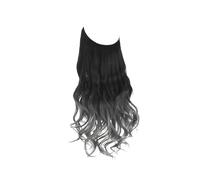 Hair Extensions Extensiones de cabello sintético sin clips, cabello postizo, cabello natural ondulado y rizado for mujer(Black to Gray,16inches)