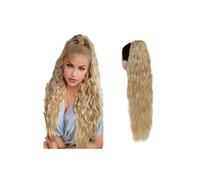 Hair Extensions Extensiones De Cola De Caballo De 26 Pulgadas Con Pinza, Largas, Rizadas Y Onduladas, Extensiones De Cabello Sintético For Mujeres.(Ash Blonde)