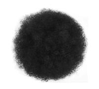 Hair Extensions Pelucas de cabello humano negro natural con clip, rizadas, afro, con cordón ajustable for mujer(6inch)