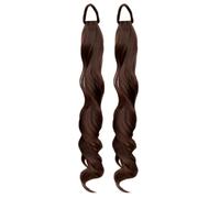 Hair Extensions Ponytail - Women Faux Curly Hairpiece | Ponytail Hairpiece | Realistic Ponytail Hairpiece Realistic Elastic Band 2 Pieces Natural Curl Texture Instant Style Volume And Fullness Versatile