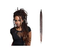 Hair Extensions Rastas hechas a mano de 36 pulgadas, 5 hebras, extensiones de rastas de pelo de ganchillo sintético for accesorio for el cabello(Natural Black Mixed Light Auburn)
