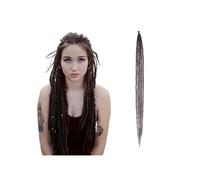 Hair Extensions Rastas hechas a mano de 36 pulgadas, 5 hebras, extensiones de rastas de pelo de ganchillo sintético for accesorio for el cabello(Medium Brown)