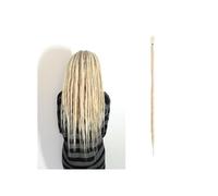 Hair Extensions Rastas sintéticas de 5 hebras hechas a mano de 20 pulgadas, trenzas de ganchillo(Bleach Blonde)