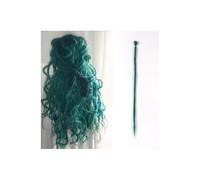 Hair Extensions Rastas sintéticas de 5 hebras hechas a mano de 20 pulgadas, trenzas de ganchillo(Green)