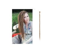 Hair Extensions Rastas sintéticas de 5 hebras hechas a mano de 20 pulgadas, trenzas de ganchillo(Linen brown)