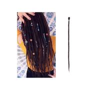 Hair Extensions Rastas sintéticas de 5 hebras hechas a mano de 20 pulgadas, trenzas de ganchillo(Wine Red)