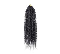 Hair Extensions Synthetic Jungle BoxBraids Crochet Hair 24Inch Butterfly Crochet Hair Pre-Loop Crochet Wigs(Natural Black)