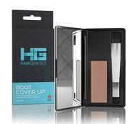 Hair Genetics Retocador De Raíces En Polvo - Cubre Canas Mujer y Hombre, Fórmula Ligera, Fácil Aplicación, Con Pincel Doble y Espejo, Para Viajes, Ideal Para Retoca Raices (Marrón medio)