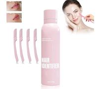 Hair Identifier Spray for Face Shaving, Dermaplaning Spray Powder, Skin Body Hair Identifying Spray and Dermaplaner with 4 Shavers, for All Skin and Hair Types (1 set)