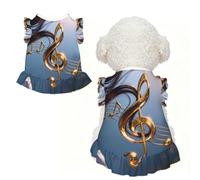 Hair Music Notes L - Ropa para mascotas para perros pequeños, bonito traje de verano para cachorros, ropa suave y transpirable para mascotas para gatos