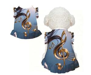Hair Music Notes XS - Ropa para mascotas para perros pequeños, bonito traje de verano para cachorros, ropa suave y transpirable para mascotas para gatos