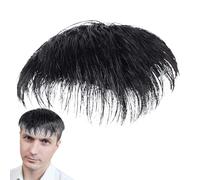 Hair Patch Men - Peluca corta con postizo, adorno negro natural | Parche para el cabello para hombres con apariencia natural, peluca corta negra natural para hombres, uso diario y comodidad, aparienci