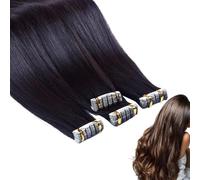 Hair Patch, Natural Straight Wig, Clip-In Nano Contactless Hairpiece for Gatherings, Performances, Daily Wear, Weddings, Costumes, and Special Occasions, 45 cm, Black