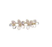 Hair Pin Elegant Floral Hair Barrette, Clip Spring Claw, Rhinestone Accents, Bridal Accessory For Half-Up Hairstyles